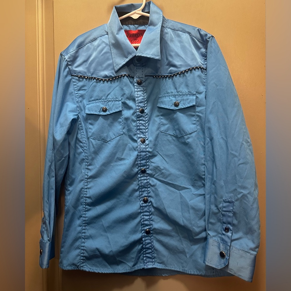Patron Cito Size 12 Embellished Western Snap Shirt EUC